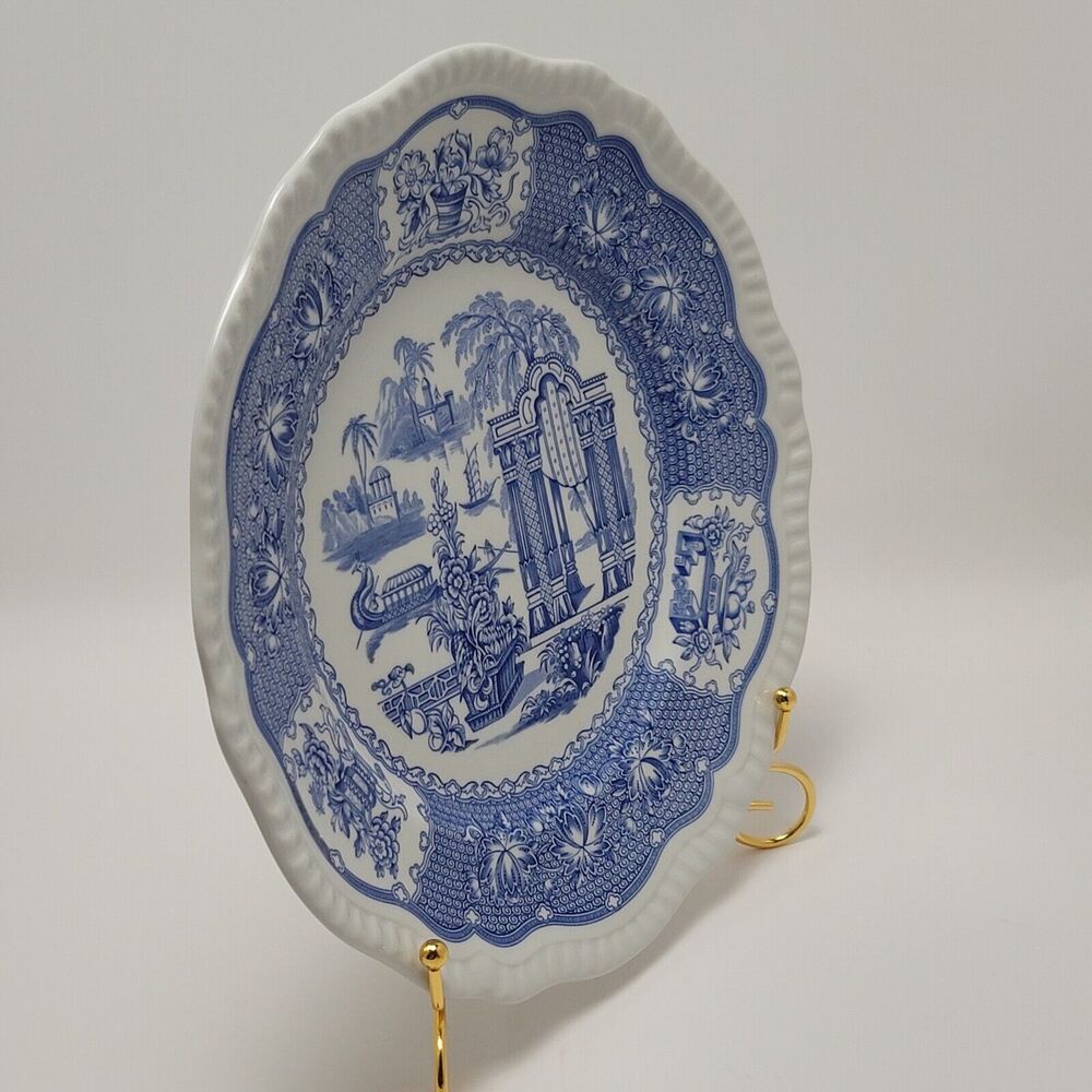 Spode Blue Room Collection Regency Series England Pagoda Dinner Plate 11 Inches - Picture 5 of 13